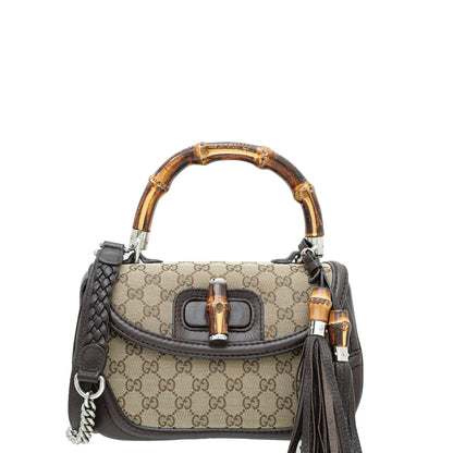 Gucci Bicolor New Bamboo Top Handle Medium Bag