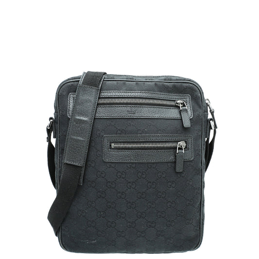 Gucci Black GG Messenger Bag