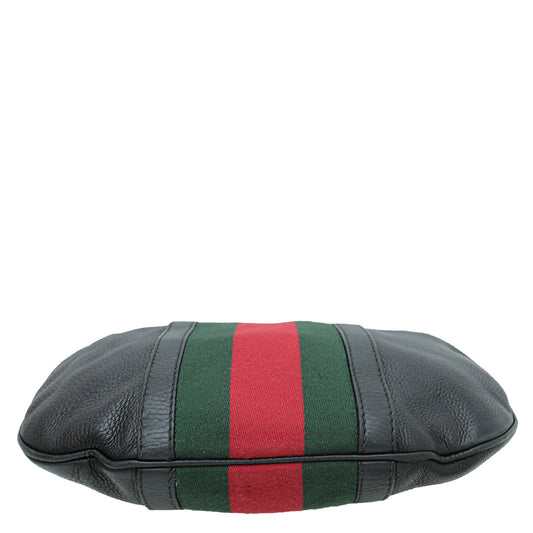 Gucci Black   Web Crossbody Medium Bag
