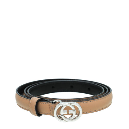 Gucci Nude GG Buckle Thin Belt 34