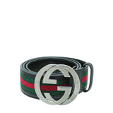 Gucci Black GG Buckle Web Belt 34