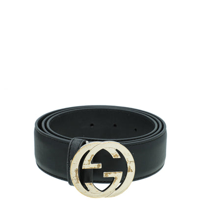 Gucci Black Double G Buckle Belt 38