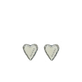 Gucci Silver Logo Heart Studs Mini Earrings