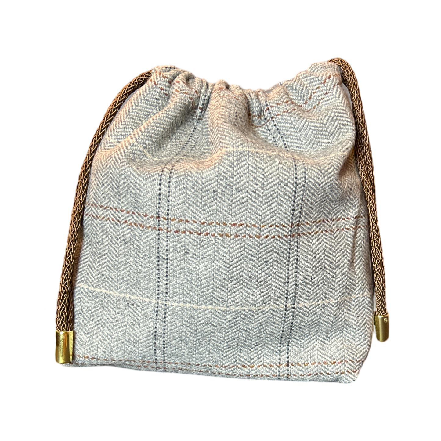 Equestrian Gray   Scarf Drawstring Crossbody Bag