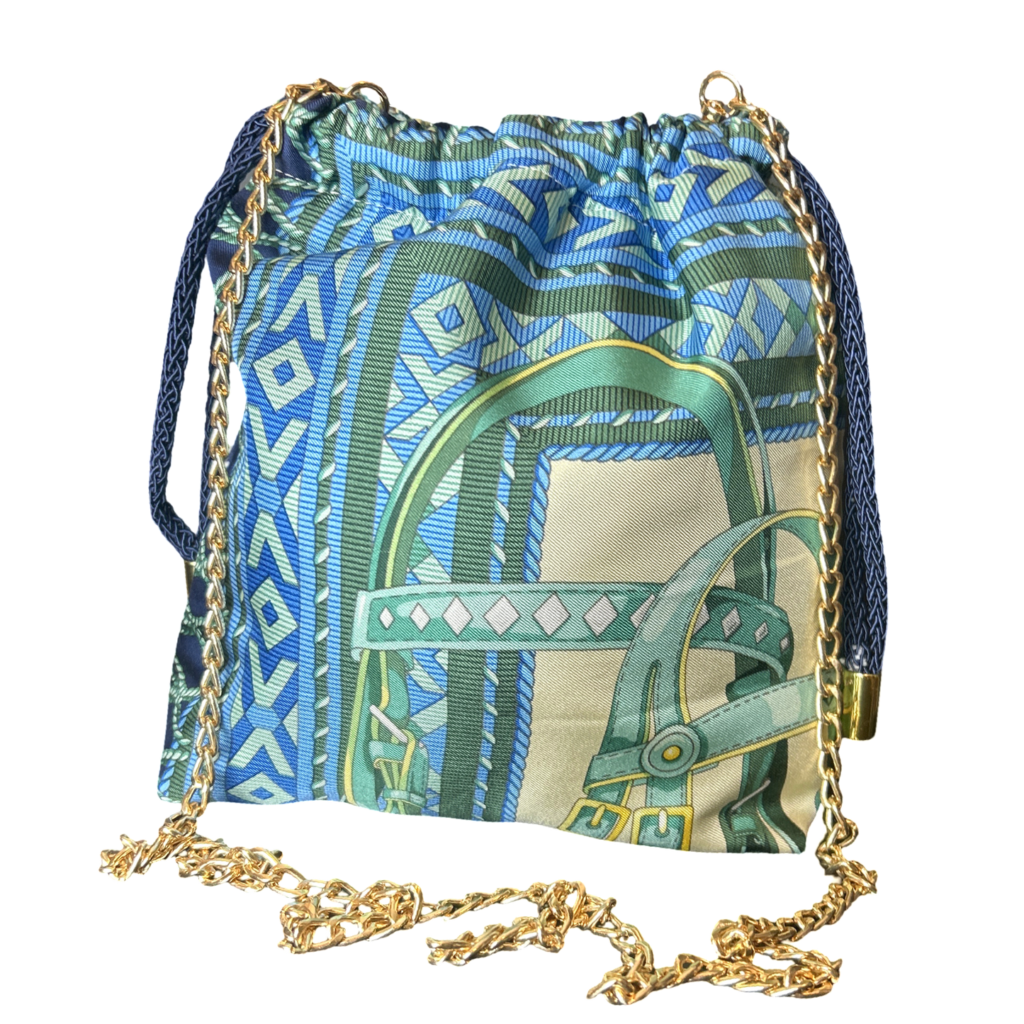 Fringe Harness   Scarf Drawstring Crossbody Bag