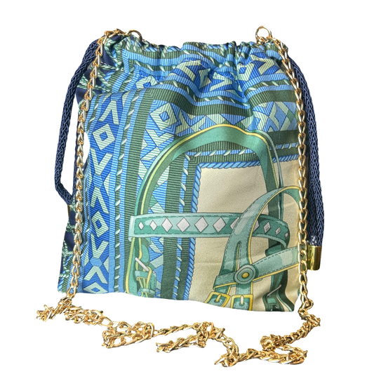 Fringe Harness   Scarf Drawstring Crossbody Bag