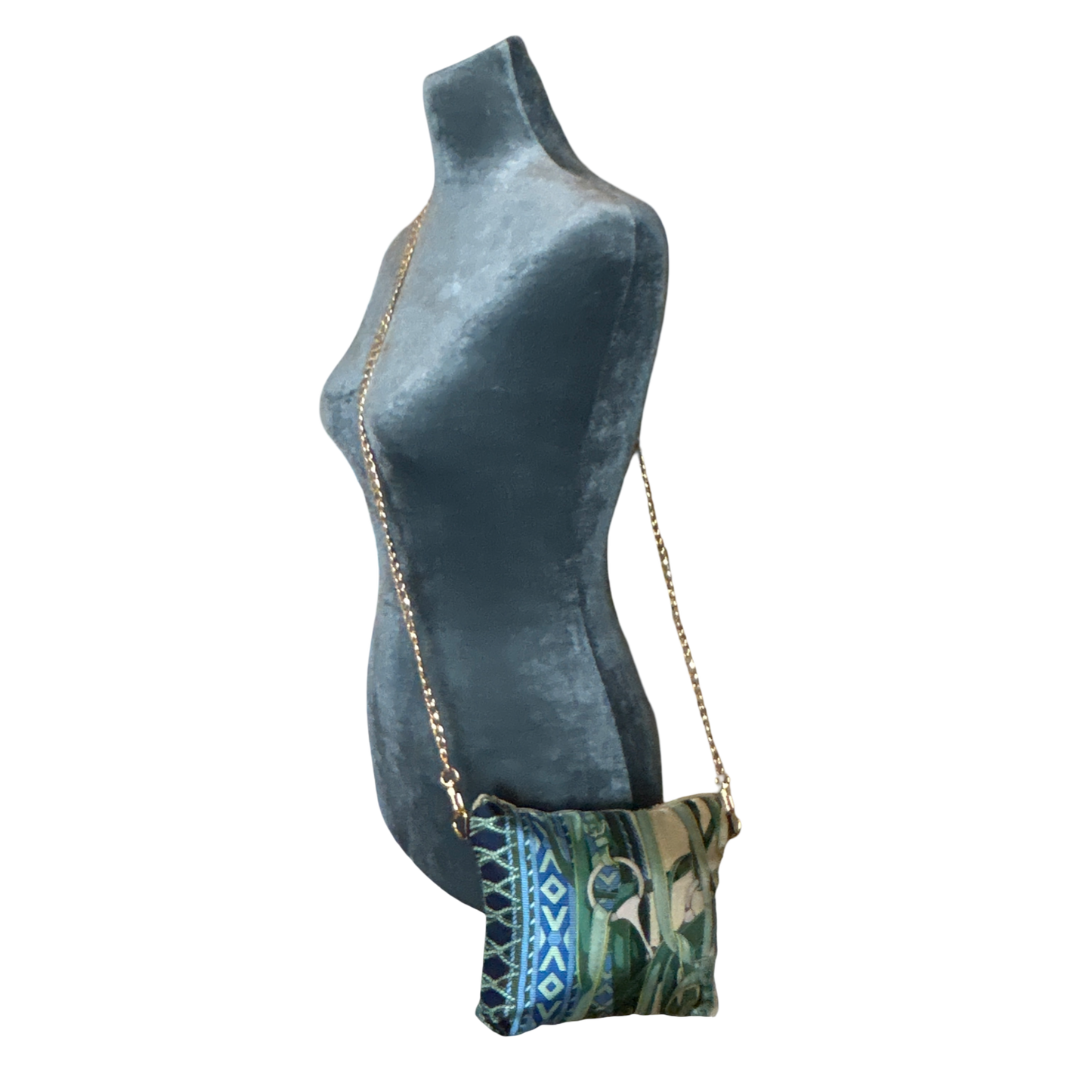 Fringe Harness   Silk Scarf Crossbody Bag