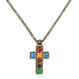 Gucci Multicolor Resin Gripoix Cross Small Pendant Necklace