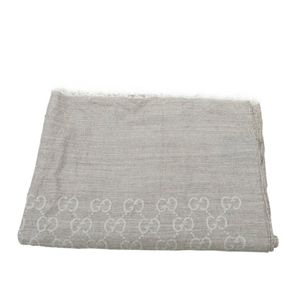 Gucci Beige GG Wool Silk Scarf