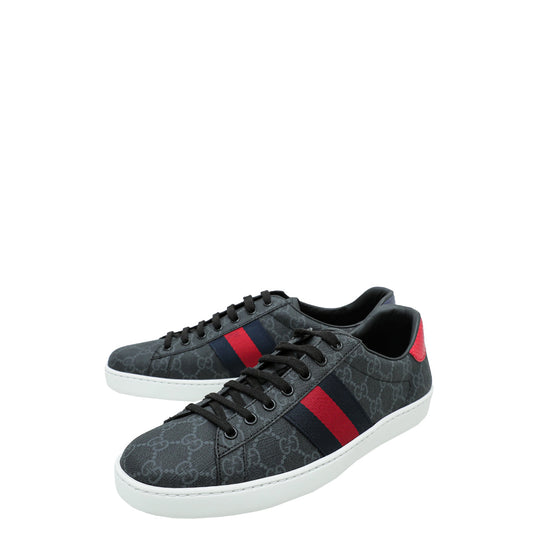 Gucci Black GG Supreme Ace Men Sneaker 8.5