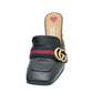 Gucci Black GG Web Peyton Mules 37.5