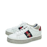 Gucci White Crystal Platform Ace Bee Sneakers 37