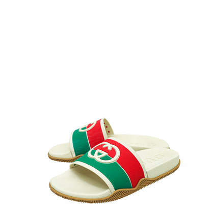 Gucci Tricolor Interlocking G Slide Sandal 37