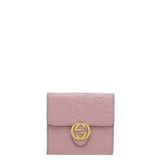 Gucci Pink Guccissima Interlocking G French Wallet