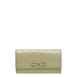 Gucci Champagne GG Guccissima Bow Continental Wallet