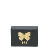 Gucci Black GG Marmont Butterfly Card Case