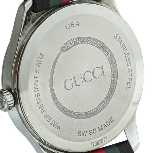 Gucci Steel G Timeless Web Men's 38mm Quartz Watch