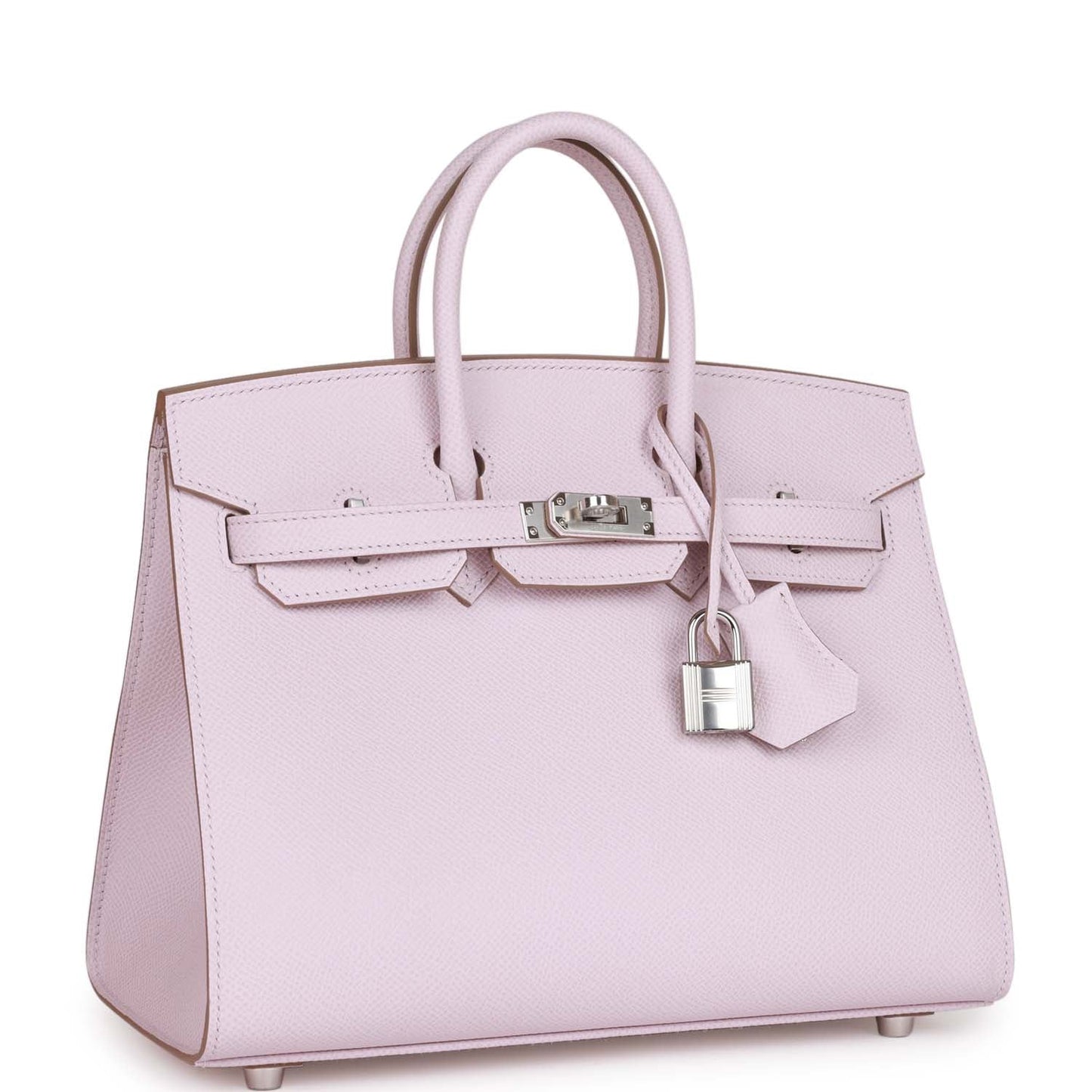 Luxury Hermes Birkin Sellier 25 Mauve Pale Epsom Palladium Hardware
