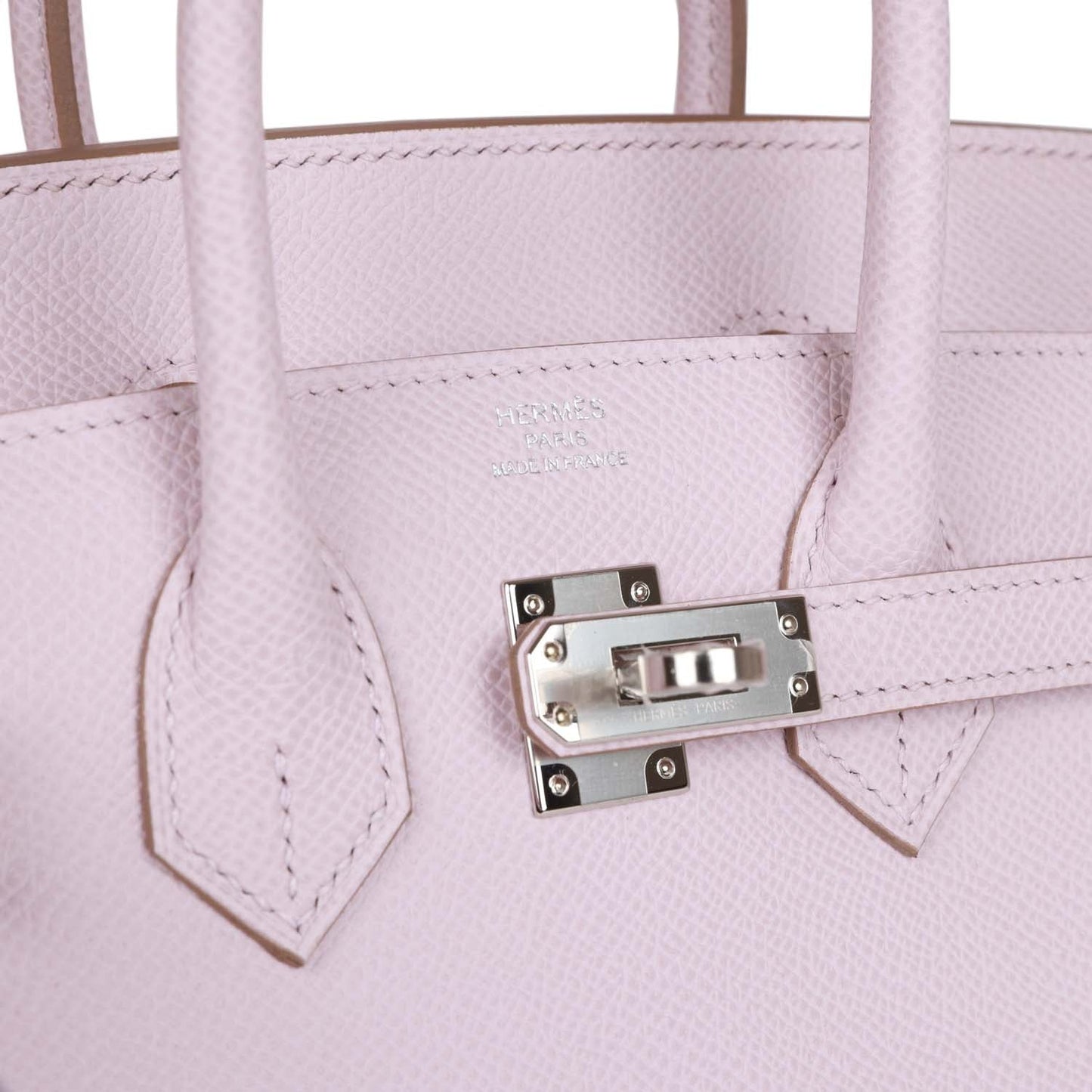 Luxury Hermes Birkin Sellier 25 Mauve Pale Epsom Palladium Hardware