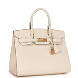 Luxury Hermes Birkin Sellier 30 Nata Epsom Gold Hardware