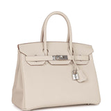 Luxury Hermes Birkin 30 Craie Togo Palladium Hardware