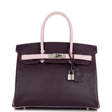 Hermes Special Order (HSS) Birkin 30 Raisin and Rose Sakura Chevre Palladium Hardware