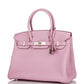 Luxury Hermes Birkin 30 Mauve Sylvestre Clemence Palladium Hardware