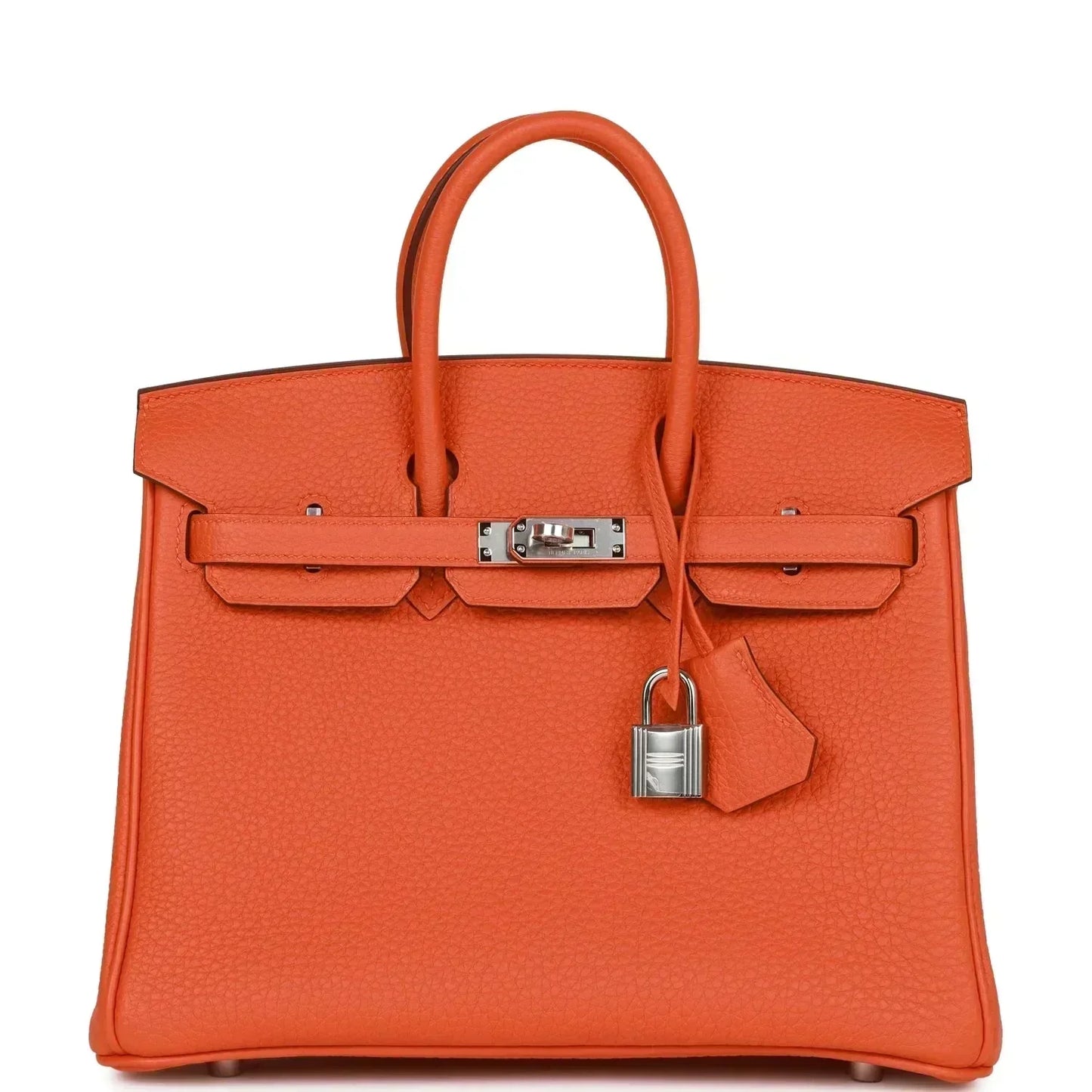 Luxury Hermes Birkin 25 Orange Togo Palladium Hardware