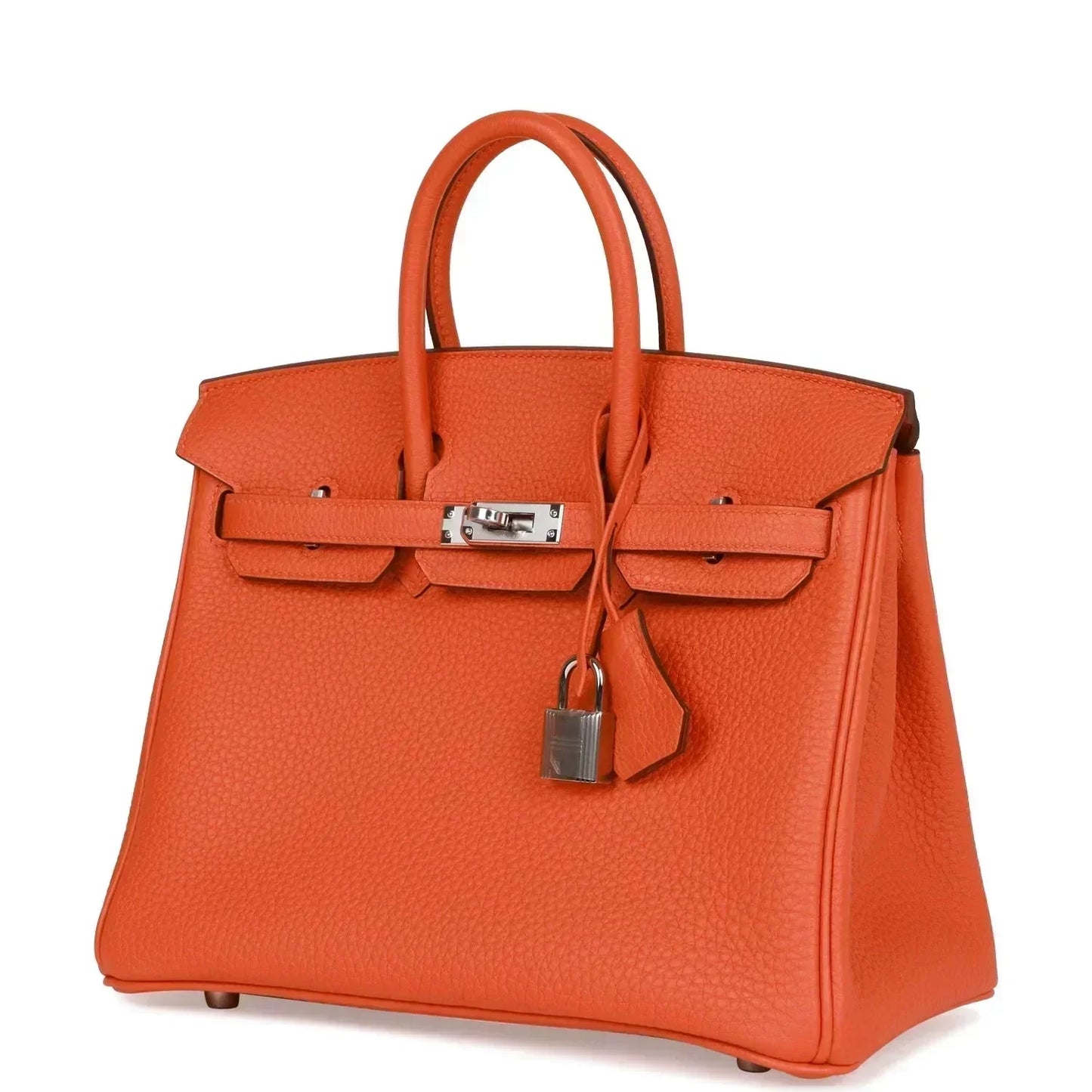 Luxury Hermes Birkin 25 Orange Togo Palladium Hardware