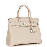 Luxury Hermes Birkin 30 Craie Epsom Palladium Hardware
