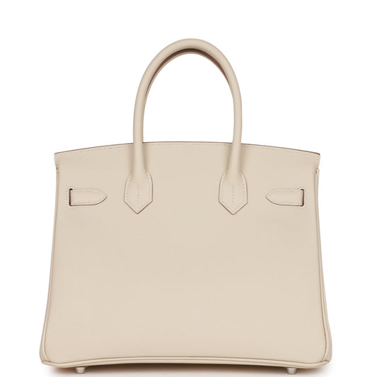 Luxury Hermes Birkin 30 Craie Epsom Palladium Hardware