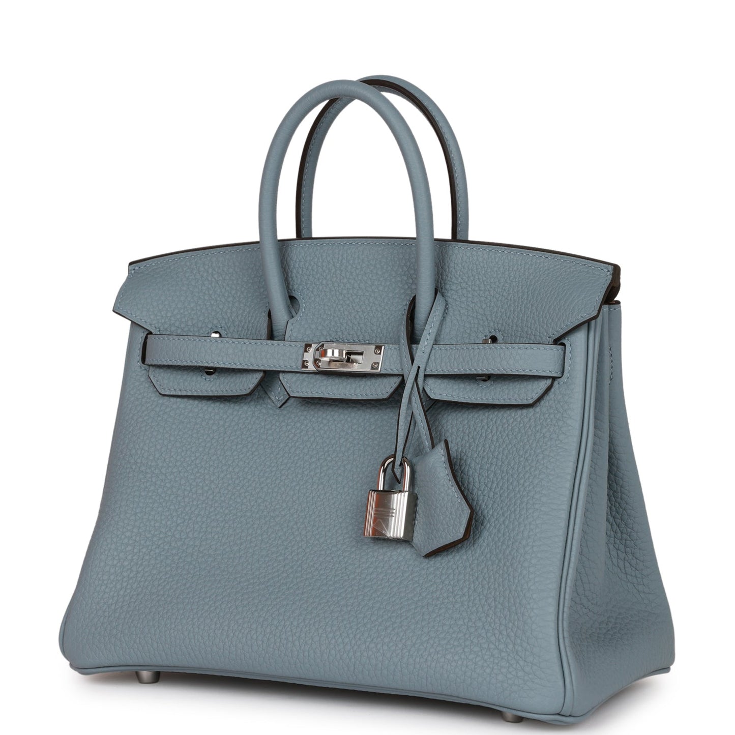 Luxury Hermes Birkin 25 Bleu Lin Verso Togo Palladium Hardware