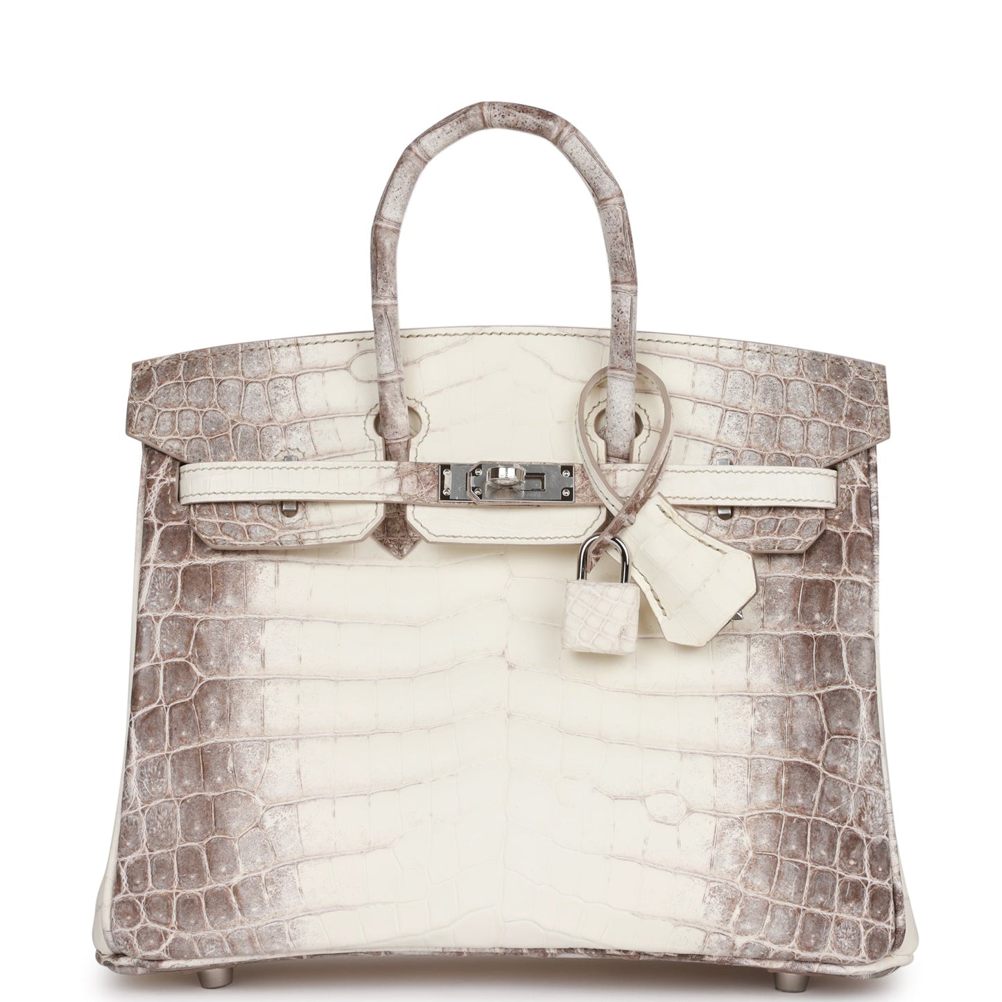 Luxury Hermes Birkin 25 Himalaya Niloticus Crocodile Palladium Hardware