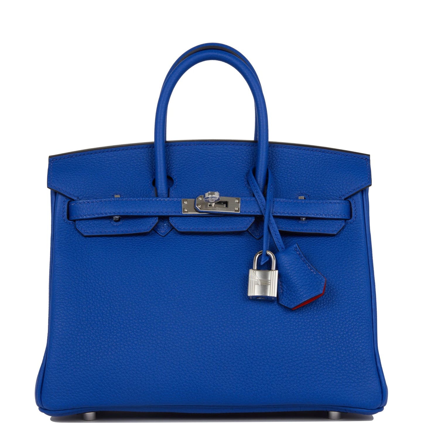 Luxury Hermes Birkin 25 Bleu Royal Verso Togo Palladium Hardware