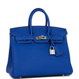 Luxury Hermes Birkin 25 Bleu Royal Verso Togo Palladium Hardware