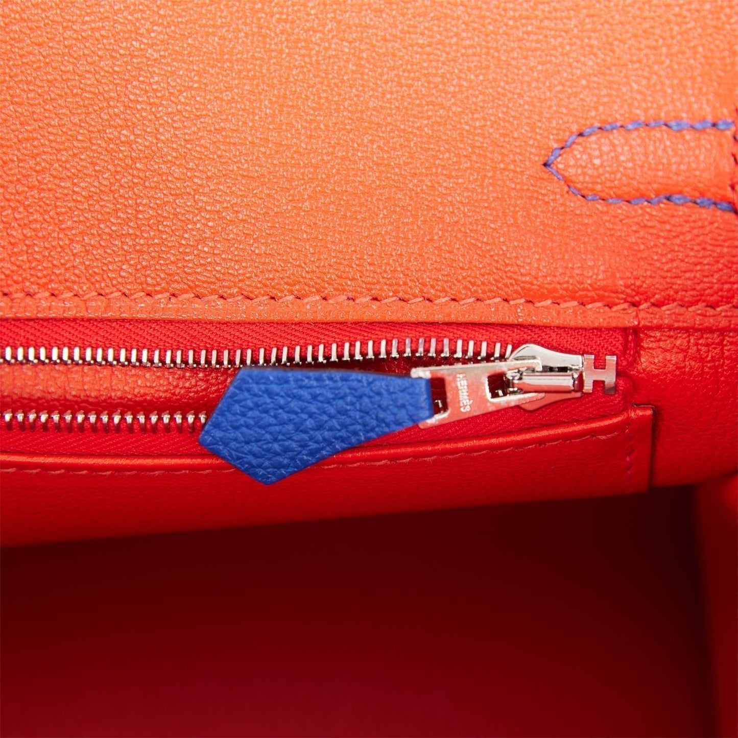 Luxury Hermes Birkin 25 Bleu Royal Verso Togo Palladium Hardware