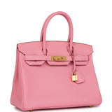 Luxury Hermes Birkin 30 Rose Confetti Epsom Gold Hardware