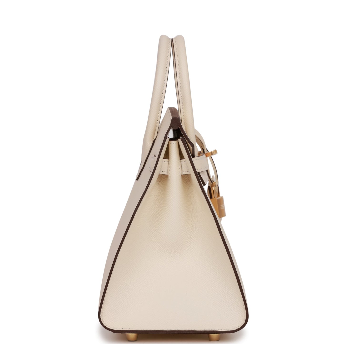 Luxury Hermes Birkin Sellier 25 Nata Epsom Gold Hardware