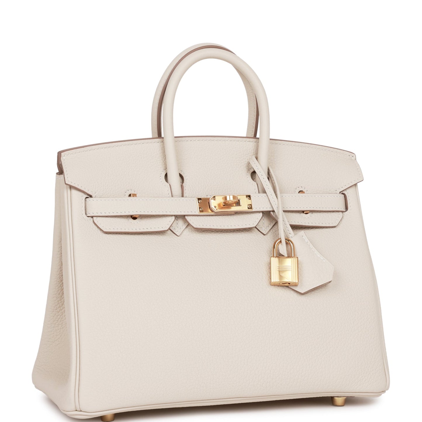 Luxury Hermes Birkin 25 Craie Togo Gold Hardware