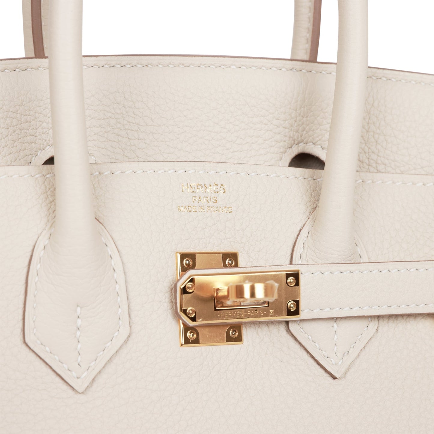 Luxury Hermes Birkin 25 Craie Togo Gold Hardware