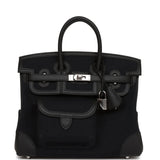 Hermes Birkin 25 Cargo Black Swift and Toile Canvas Palladium Hardware
