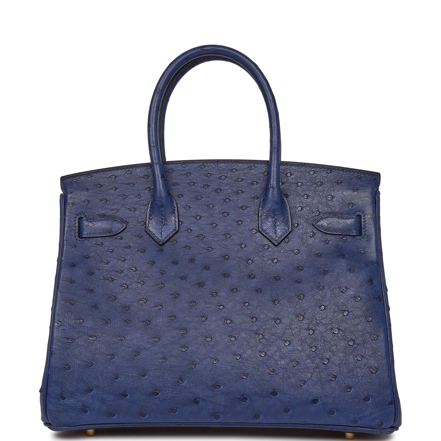 Luxury Hermes Birkin 30 Bleu Saphir Ostrich Gold Hardware