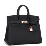 Luxury Hermes Birkin 25 Caban Togo Rose Gold Hardware