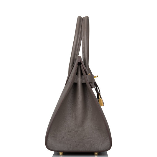 Hermes Birkin Sellier 30 Etain Epsom Gold Hardware