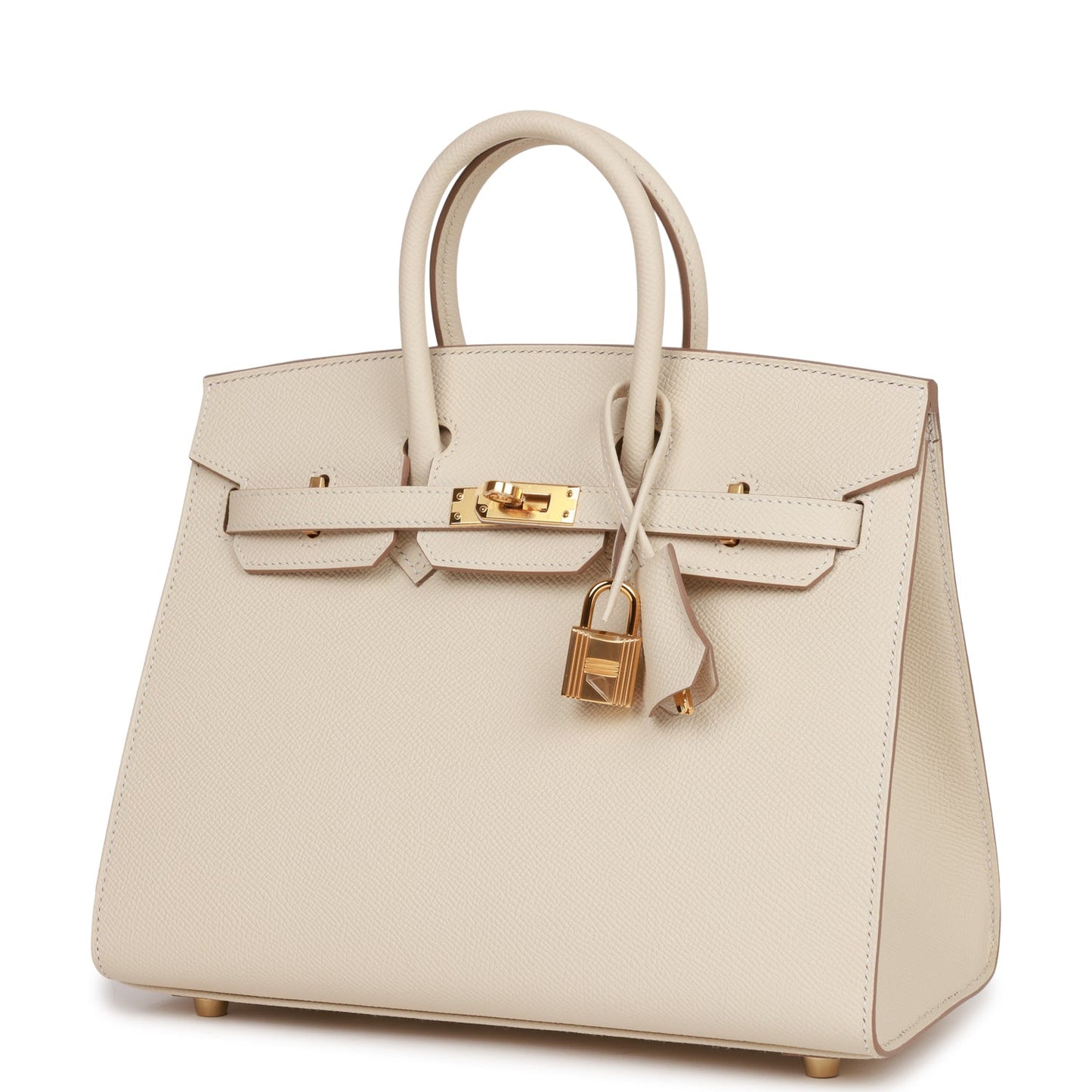 Luxury Hermes Birkin Sellier 25 Craie Epsom Gold Hardware