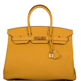 Hermes Birkin 35 Jaune Ambre Togo Gold Hardware
