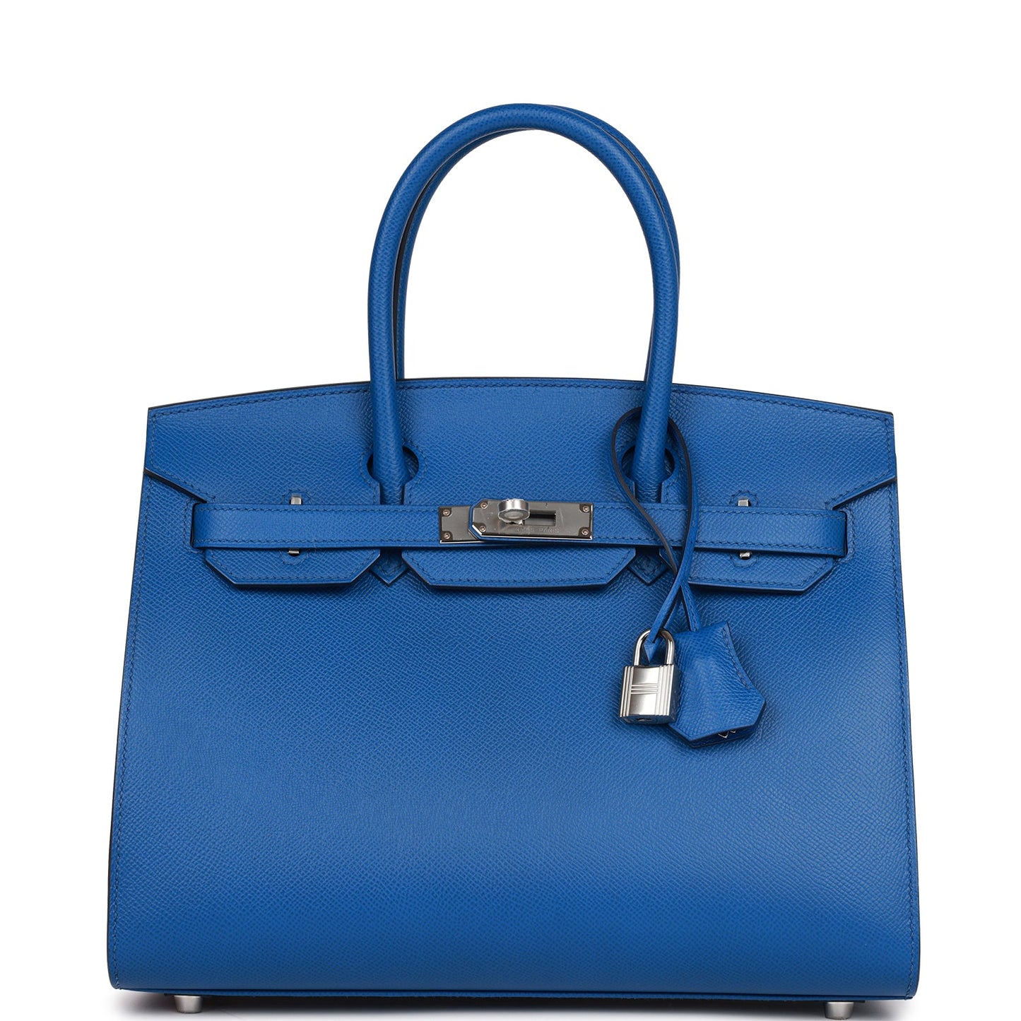 Luxury Hermes Birkin Sellier 30 Bleu France Epsom Palladium Hardware