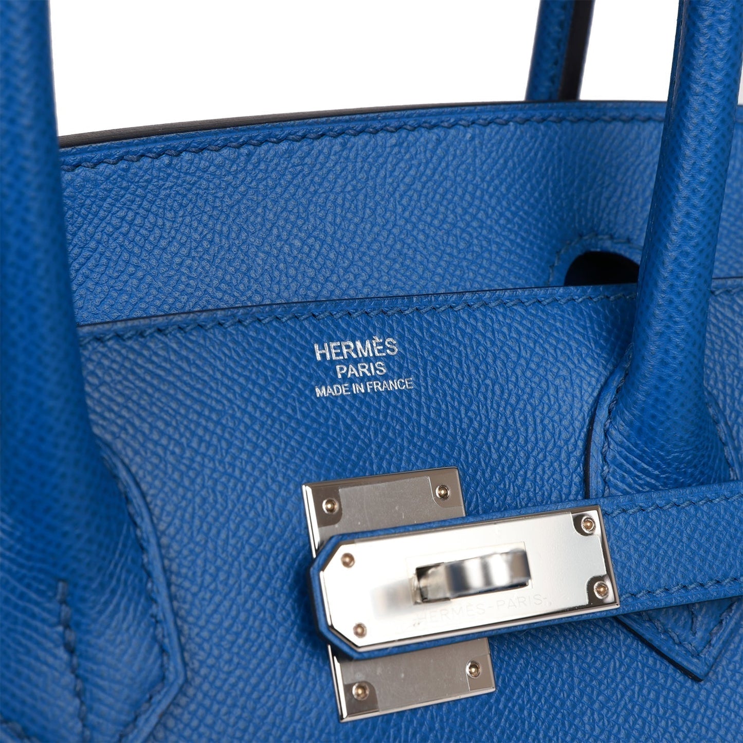 Luxury Hermes Birkin Sellier 30 Bleu France Epsom Palladium Hardware