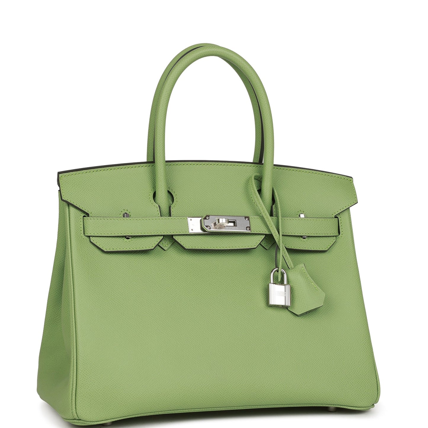 Luxury Hermes Birkin 30 Vert Criquet Epsom Palladium Hardware