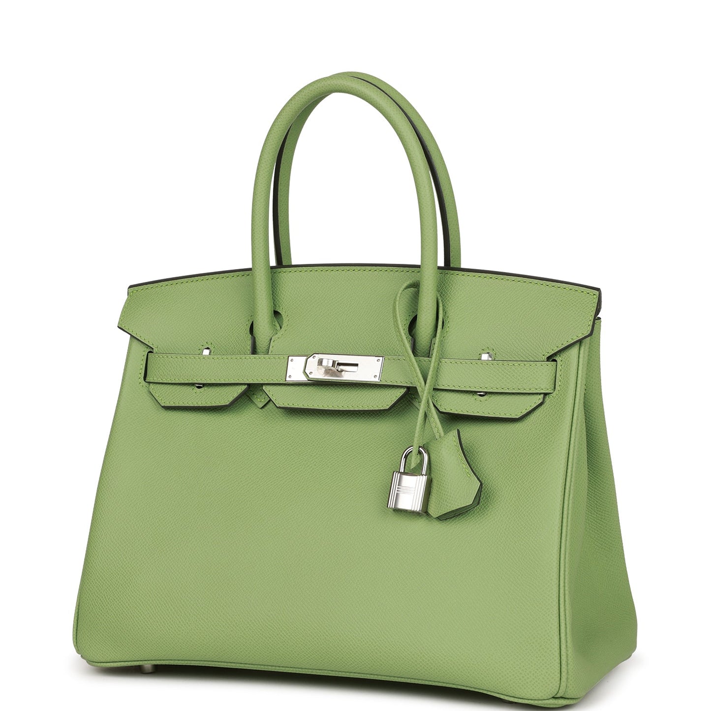 Luxury Hermes Birkin 30 Vert Criquet Epsom Palladium Hardware